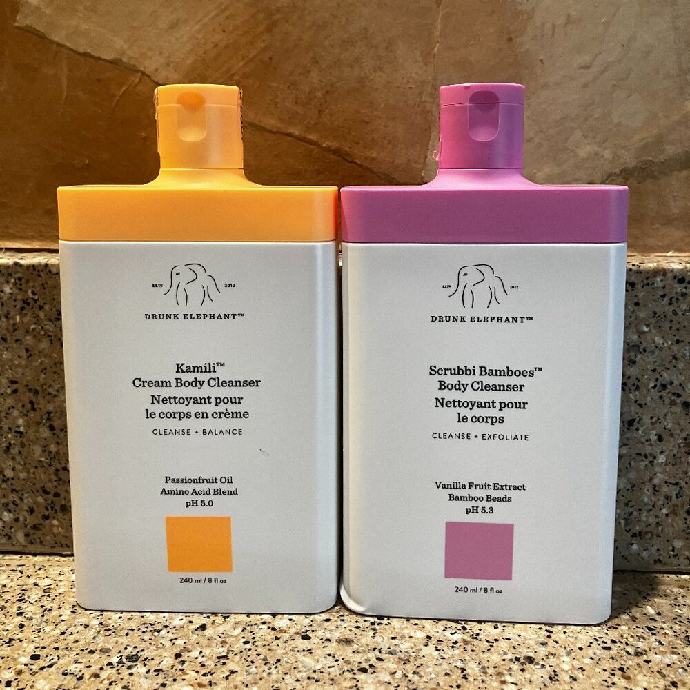 Drunk Elephant Set Kamili Clean Body Cleanser and Scrubbi Bamboes !! NEW